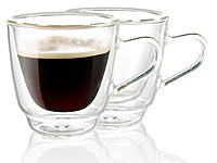 Cucina di Modena Doppelwandige Espresso-Tassen aus Glas, 2er-Set; Espressokocher Espressokocher Espressokocher Espressokocher 