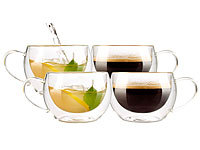 Cucina di Modena 4er-Set doppelwandige Kaffee & Tee-Gläser; Espressokocher Espressokocher Espressokocher Espressokocher 