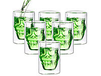 Cucina di Modena 6er-Set doppelwandige Trinkgläser Totenkopf, je 0,4 Liter; Doppelwandige Glas Milchkännchen Doppelwandige Glas Milchkännchen Doppelwandige Glas Milchkännchen Doppelwandige Glas Milchkännchen 