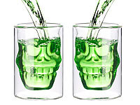 Cucina di Modena 2er-Set doppelwandige Trinkgläser Totenkopf, spülmaschinenfest, 0,4 l; Doppelwandige Glas Milchkännchen Doppelwandige Glas Milchkännchen Doppelwandige Glas Milchkännchen Doppelwandige Glas Milchkännchen 